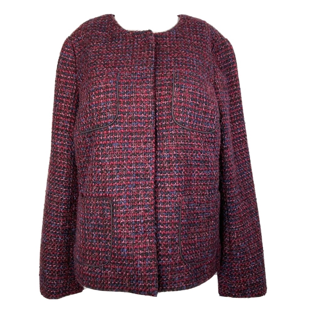 Talbots Berry Tweed Four-pocket Blazer